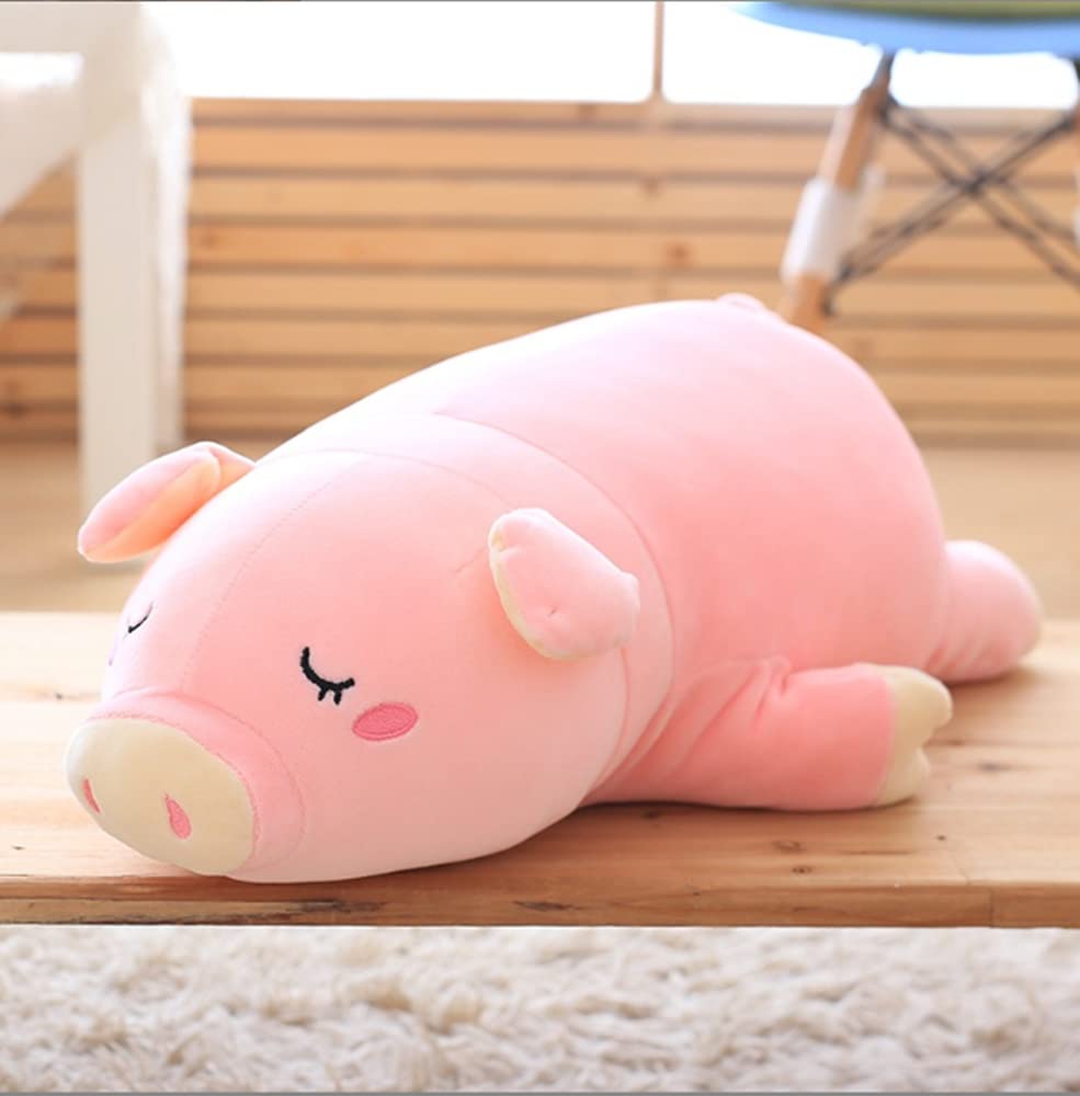 NatureMan Pig Plush Pillow, Pink Piggy Soft Hugging Pillow Funny Cute Pig Stuffed Animal Toys Christmas Birthday Girlfriend Gift (55cm)