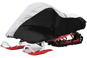 HSOKEW Snowmobile Cover, 420D Upgraded Snowmobile Cover 115" L x 51" W x 48" H Heavy Duty Water Proof/UV Protection Snowmobile Storage Cover Tear and Fade Resistant Trailerable Snowmobile Cover