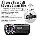 Projector, HAUSBELL 1500ANSI Lumens LED Luminous Efficiency Mini Portable Video Projector for Outdoor Indoor Movie/Home Theater/Game, HDMI VGA USB AV SD Support