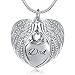 Eternally Loved Unisex Angel Wing Memorial Keepsake Ashes Urn Pendant Necklace,I Used to Be His Angel Now He's Mine