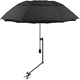 XLINGZA UPF 50+ Beach Umbrella with Adjustable Universal Clamp