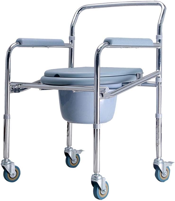Portable Toilet Wheelchair Foldable Shower Chair Toilet Stool Movement