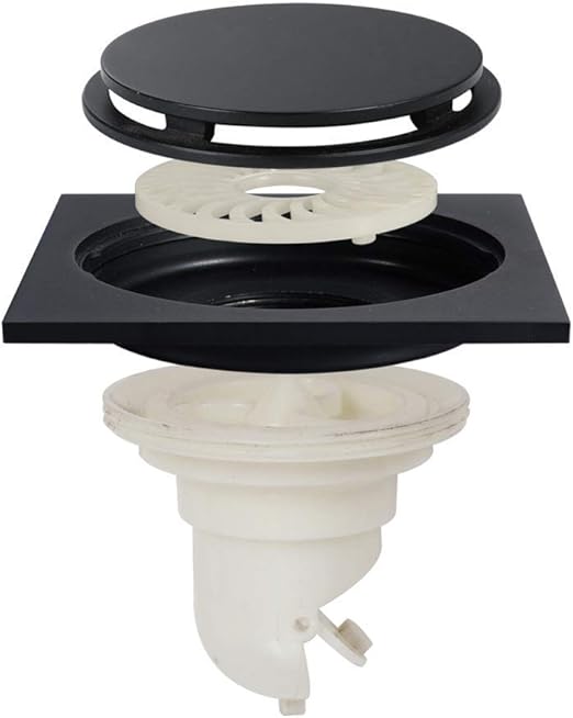 WSQ Recogedor de cabello de canal de drenaje de ducha cuadrado de latón