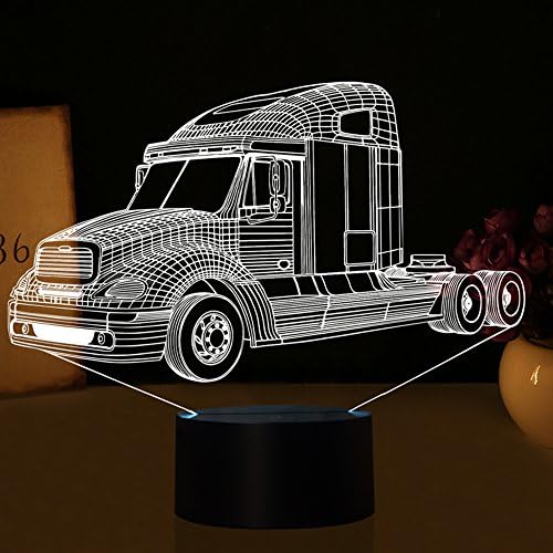 3d Night Lamp Colorful Truck Touch Control Light 7 Colors Change USB LED for Desk Table with Multicolored USB Powered Home Decoration Best Gift for Children