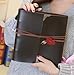 Scrapbook Album, Vintage Leather Black Pages Photo Album Memory Book, Black Paper Journal Notebook Sketchbook with Gift Box, Birthday Wedding Anniversary Gift for Men Women Couple, Love Heart, Medium