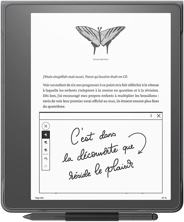 Étui à rabat en tissu avec attache aimantée pour Amazon Kindle Scribe | Compatible uniquement avec Kindle Scribe | Design fin et léger | Noir