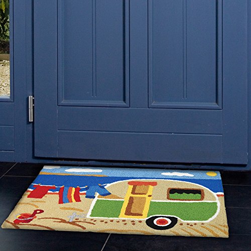 Jellybean Camping At The Beach Coastal Indoor/Outdoor Machine Washable