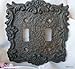 Rustic Brown Cast Iron Double Switch Cover Plate