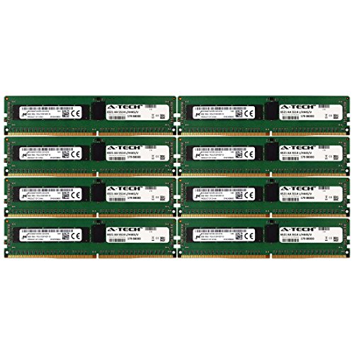 DDR4 Micron By A-Tech 64GB Kit 8x 8GB 1Rx4 PC4-17000 2133MHz For Dell PowerEdge R730xd R730 R630 T630 R430 R530 C4130 H8PGNC Memory RAM