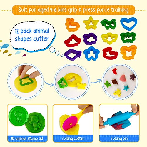 image for JoyCat Clay Kits for Kids Aged 4-12,32 Pack Modeling Clay Kits,12 Colo