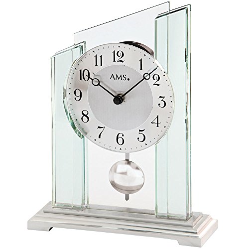 AMS Uhrenfabrik Clock, Silver, 23 x 6 x 76 cm