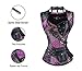 Charmian Women's Steel Boned Retro Goth Brocade Steampunk Bustiers Corset Top with Jacket and Belt Multicolored Large