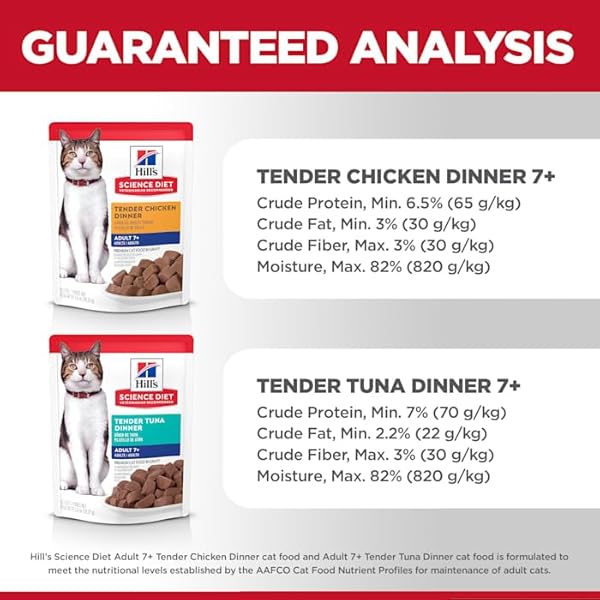 HILL’S SCIENCE DIET ADULT 7+, SENIOR ADULT 7+ PREMIUM NUTRITION, WET CAT FOOD, VARIETY CASE: CHICKEN; TUNA STEW, 2.8 OZ POUCH VARIETY CASE, CASE OF 12