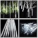 Rimila LED Falling Rain Lights(Without Plug Included), Meteor Shower Rain Light(11.8 inch 8 Tube) Waterproof Snow Falling Drop Light for Garden Party Wedding Festival Tree etc (White)