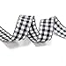 Micomon Buffalo Check Ribbon Black and White Gingham Ribbon 25 Yards for Crafts (3/8