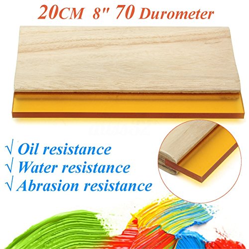 SODIAL 8 inch Silk Screen Printing Press Squeegee Single 70 Durometer Ink Scraper Tools