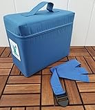 Pain Free-Posture Small Foam Block/Pillow & Pain Relieve Blue Strap/Yoga Belt Bundle- Best & Improve Egoscue Block- with Practical Handle & Zipper- Waterproof- Best Belt with Platic Strong Buckle