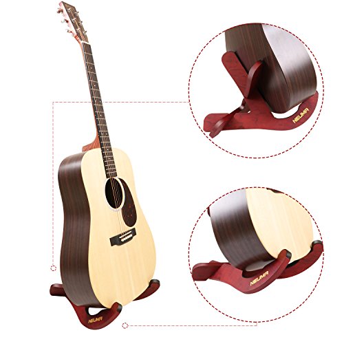NEUMA Guitar Stand Wooden Musical Instrument Stand Portable Stand for Acoustic Electric Classical Guitars Bass Banjo