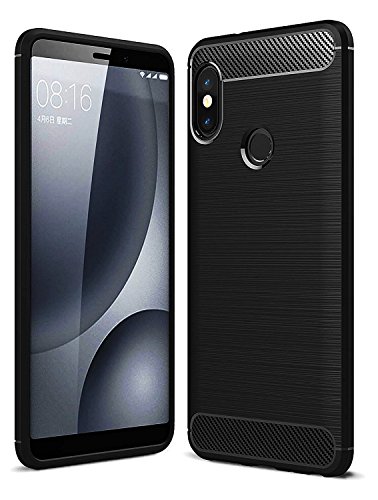Plus Carbon Fiber Brushed Texture Shockproof Back Case Cover for Xiaomi Redmi Note 5 Pro - Midnight Black