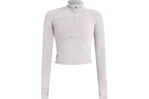 Vsaiddt Women's Athletic Half Zip Pullover Sweatshirt Workout Top Crop Quarter Zip Pullover Yoga Running Jackets
