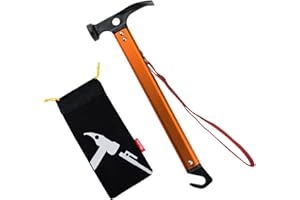 Azarxis Camping Tent Stake Hammer Peg Mallet Remover Puller Driver Shovel Lightweight Aluminum Portable Multi-Function Access