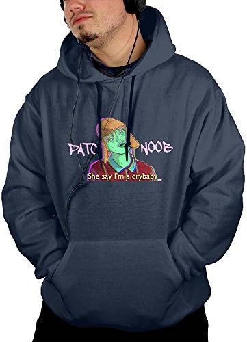 LAOSHIH Men's LIL Peep Funny Cotton Drawstring Sweatshirt Navy Large