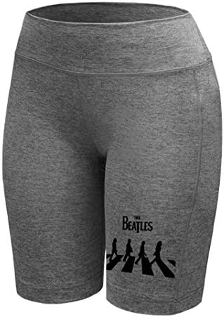 Sysuser Women's Beatles Mid Thigh Yoga Workout Legging Shorts
