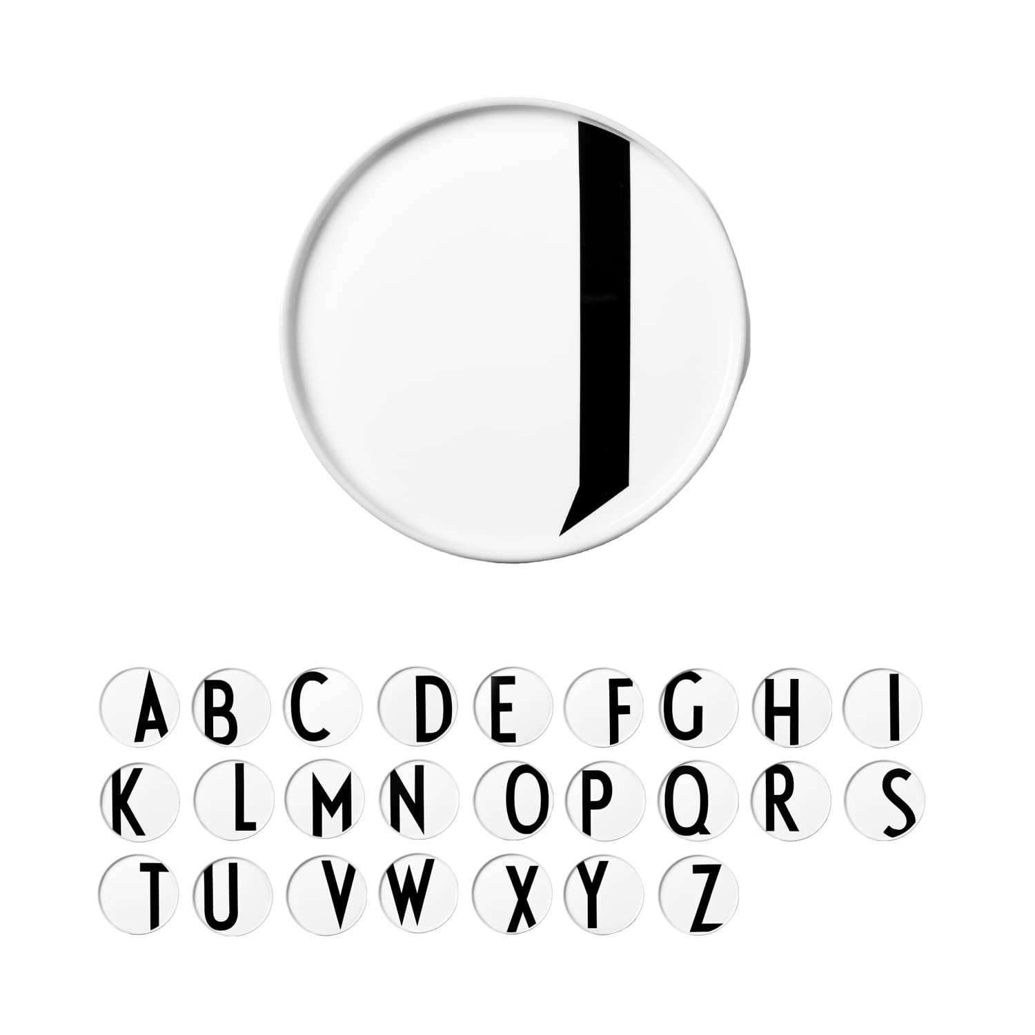 Design Letters Porcelain Plates (A-Z) | Ideal Gifts for Women, Men | White Plates for Table Decoration | Dinner Plates Dishwasher, Microwave Safe | Decorative Plate Designed in Denmark | Initial Plate