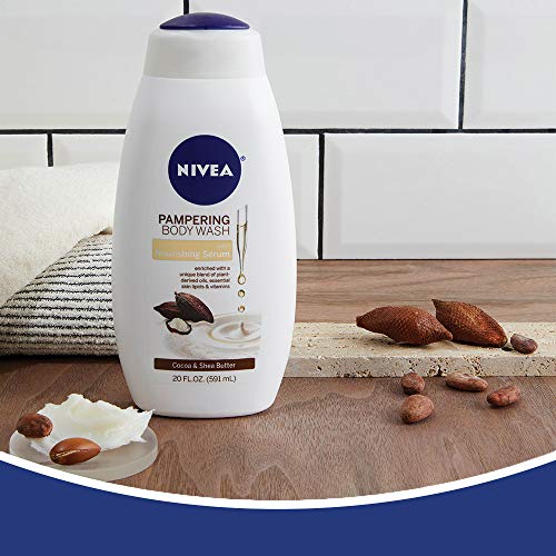 NIVEA Cocoa and Shea Butter Pampering Body Wash with Nourishing Serum