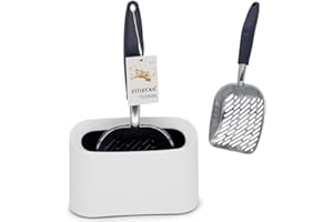 Vitisyao Large Cat Litter Scoop and Holder, Aluminum Cat Litter Sifter, Pelle à litière Pour Chat, Fast Sifting Kitten Poop L
