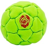 Best Hacky Sack and Footbag | No-Bust Stitching for Hard Kicking | 32 Panel Symmetry for Balance Tricks and Stalling | Professionally Hand-Stitched with Suede Material (Plastic/Metal, Green)