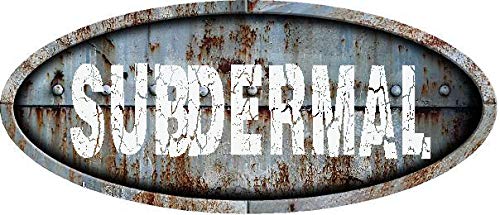 Any and All Graphics SUBDERMAL 9"X12" Oval Shaped Rustic Antique Vintage Metal Look Composite Aluminum Novelty dÃ©cor Sign.