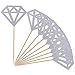 Topoox 50 Pack Cupcake Toppers Silver Glitter Diamond for Bridal Shower Party Cake Decoration Supplies primary