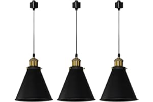 Kiven Dimmable H-Type Track Lignting Pendant Antique Industrial Oil Rubbed Bronze Pendant Light 3 Pack,Bulb Included