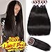 Flady Brazilian Straight Human Hair 4 Bundles with Middle Part Closure 10A Unprocessed Virgin Brazilian Straight Hair Bundles with Closure (16 18 20 22+14inchclosure)