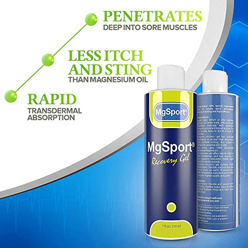 High Absorption Magnesium Gel for Leg Cramps 7 oz. Topical Muscle