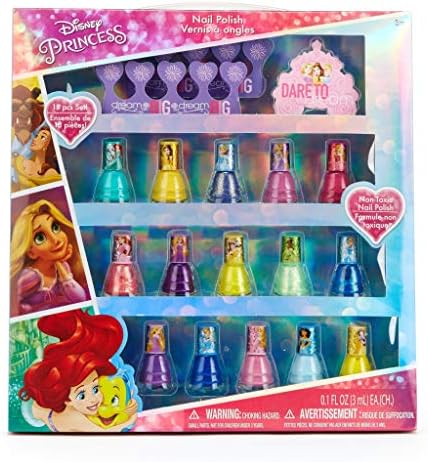 ディズニープリンセス【15本＋爪みがき★はがせるマニキュア 箱入り】キッズ用ネイル/子供用/アリエル/ラプンツェル/ベル/正規ライセンス品
