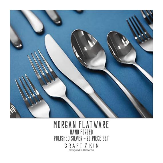 Craft & Kin Silverware Set, Classic Heirloom Luxury Silver