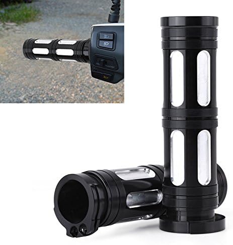 Anauto Pair of CNC Edge Cut 1" Hand Grips Handlebar for Harley Davidson Dyna Softail FXDL FLSTF XL1200 883(Black)