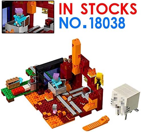 Best choise product New 527pcs City My World legoing Minecraft The Nether Portal Figures Building Block Brick Set Models s for Kids with legoings