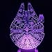 Multi-Colored 3D Millennnium Falcon Light Star Wars Wood Mood Lamp Lighting Gadget