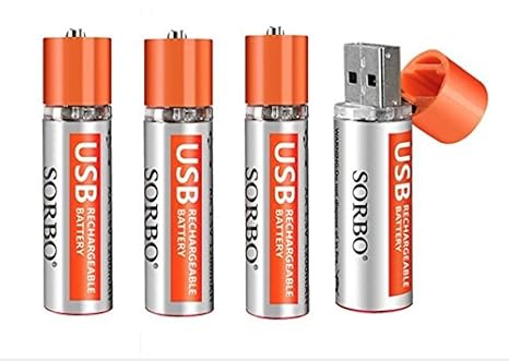 Sorbo Rechargeable Batteries Pack of 4 with USB-Port