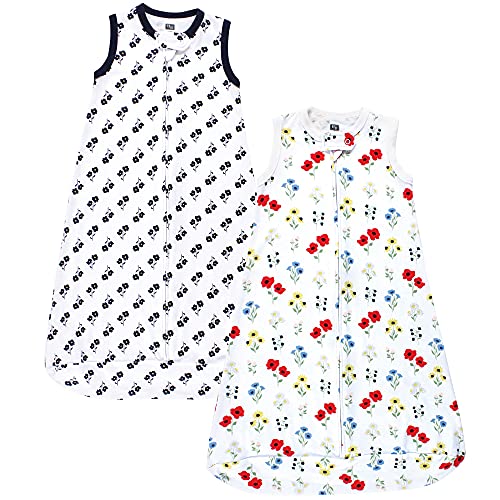 Hudson Baby Unisex Baby Interlock Cotton Sleeveless Sleeping Bag, Wildflower, 3…