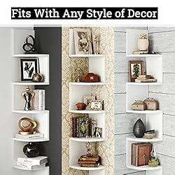 Greenco Corner Shelf, 5 Tier Floating Shelves for