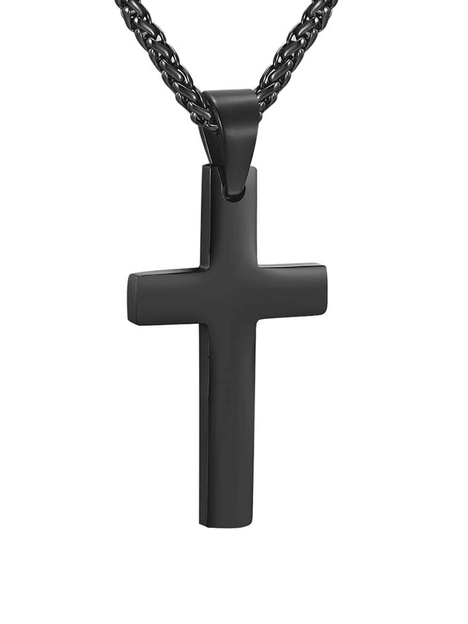PROSTEEL Black Cross Necklace Antique Crucifix Pendant with Stainless Steel Chain Religious Jewelry Gifts Valentines Day โ image 1