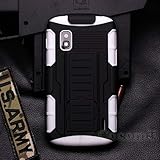 Cocomii Robot Armor LG Nexus 4 Case New [Heavy Duty] Premium Belt Clip Holster Kickstand Shockproof Hard Bumper Shell [Military Defender] Full Body Dual Layer Rugged Cover for LG Nexus 4 (R.White)