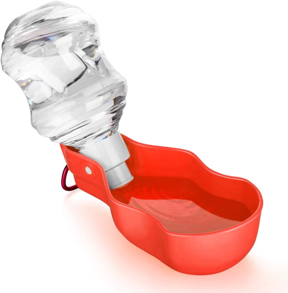 URWOOW Dog Water Bottle Pet Travel Water Bottle with Foldable Bowl Holder Drink Cup Tray Stand Attachment Dog Cat Travel Drink Bottle Bowl, Pet Outdoor Drinking Cup