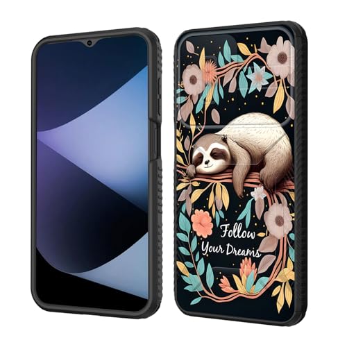 wiaekosef for Galaxy A17 5G Case Built in Slide Camera Lens Cover,Heavy Duty Shockproof Protection Dual Layer Case for Samsung Galaxy A17 5G 6.7" 2025,Cute Baby Sloth On The Tree