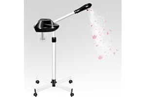 TAKEASHINE Facial Steamer Professional on Wheels with Time Setting, Estheticians Steamer with More Steam for Deep Cleansing and Hydration, Face Steamer Adjustable Height for Spa, Salon and Home Use