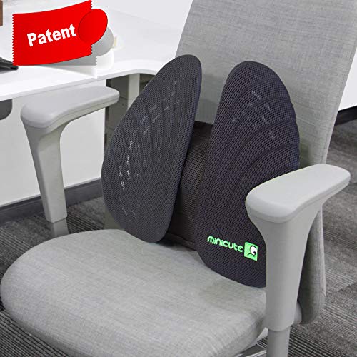 LONG FIT Lumbar Support,Back Cushion Inflated,Adjustable Backrest with 3D Mesh Breathable Cover Lower Middle Back Pain Relief Orthopedic Support for Car Seat,Computer/Office Chair and Posture Improve - Thumbnail 2